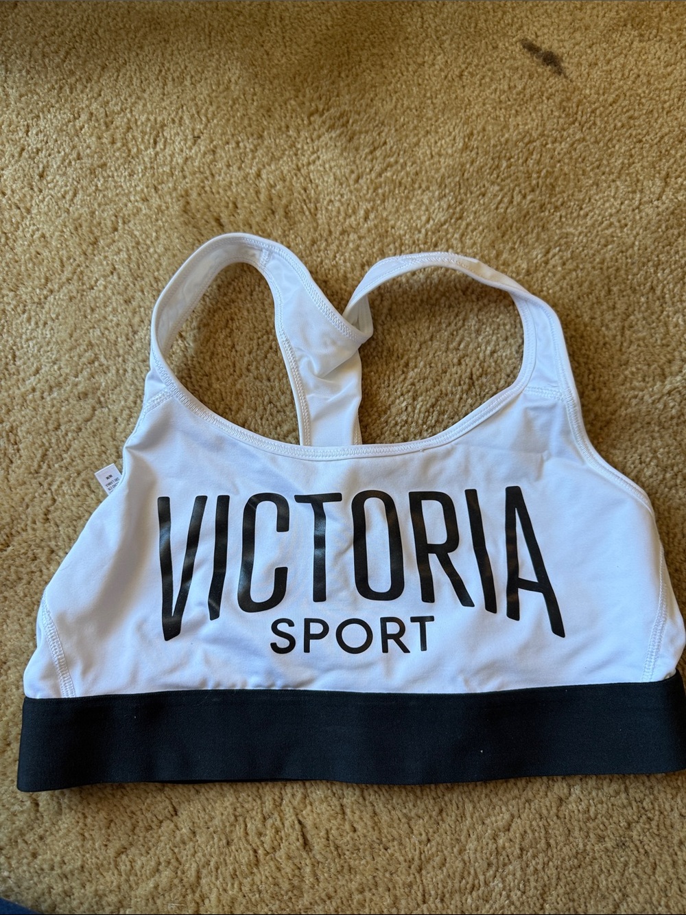 Victoria's Secret White and Black Racerback Sport Bra